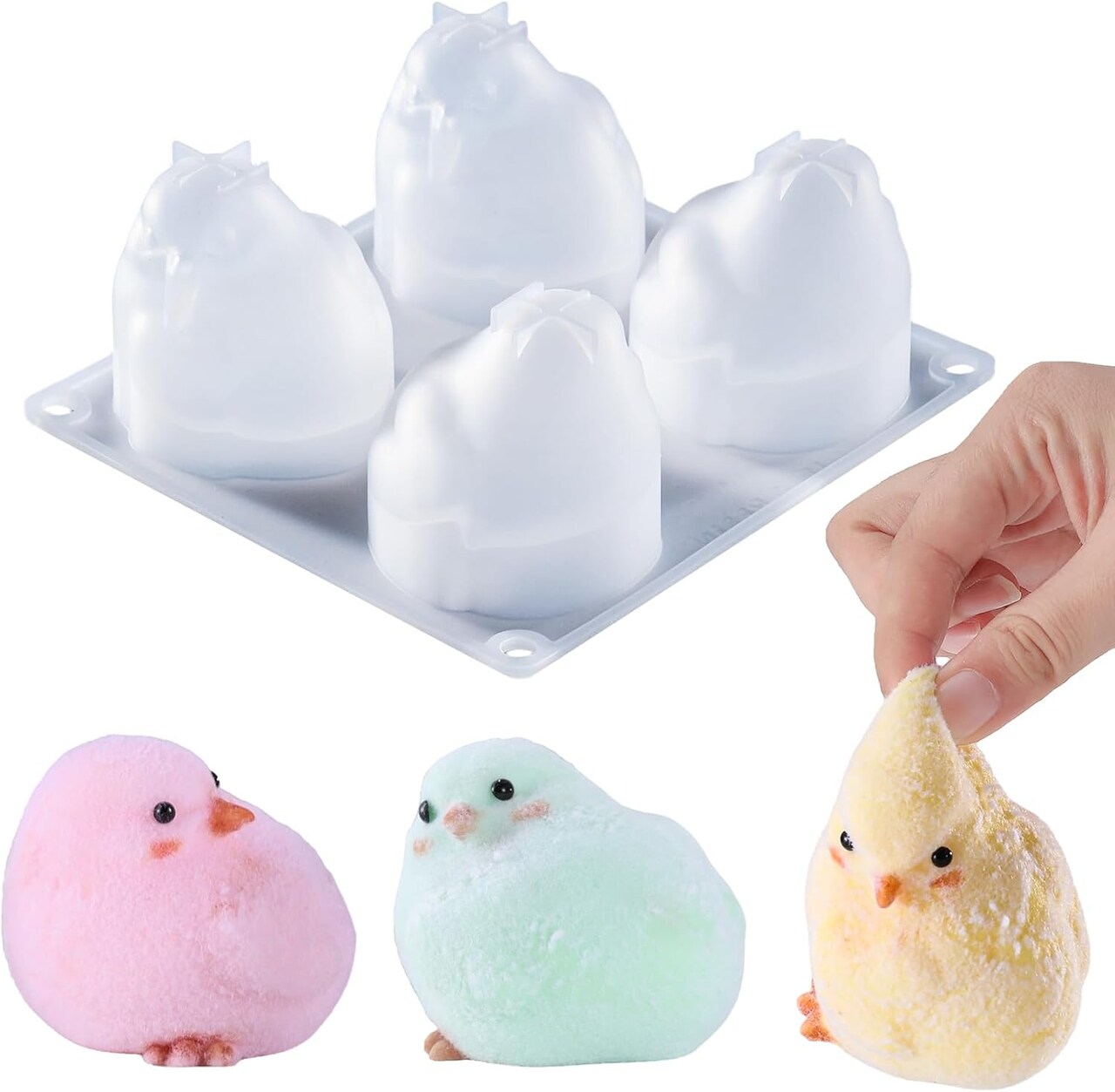 LET'S RESIN 4 Pcs Chicks Silicone Molds for Taba Squishy, Cute Animal Molds for Squishy Maker, Resin Casting, Effortless Demolding for Stress Relief DIY Decompression Gift Home Decor